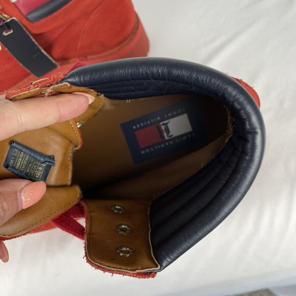 Tommy Hilfiger + Lewis Hamilton Red Suede Boots Men's Size 9 - Picture 6 of 8